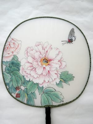 扇子画 花与蝶