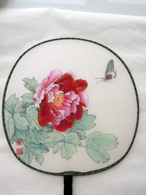 扇子画 花与蝶
